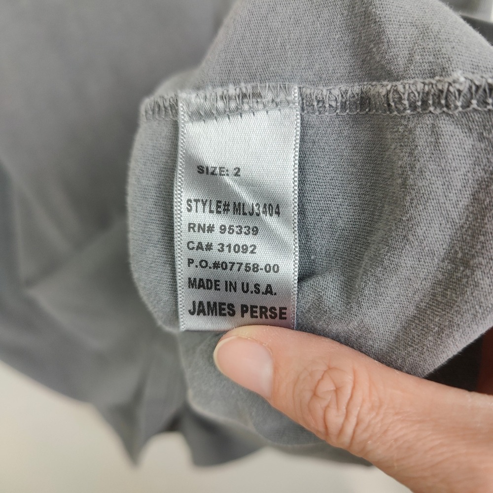 James Perse T-Shirt Mens 2 Medium Grey Hawaii Graphic Crew Neck Combed Cotton - Picture 8 of 10